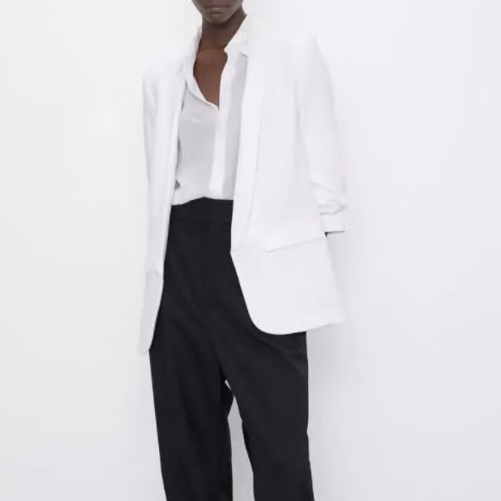 Zara open front long blazer
